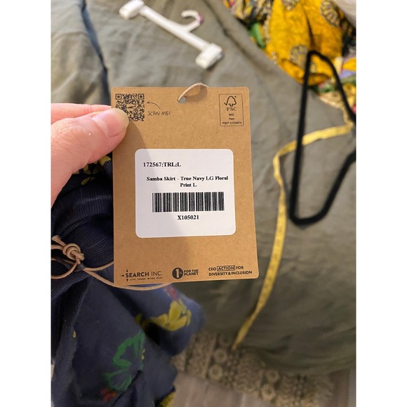 TOAD & CO Samba Organic Cotton Floral Navy Mini Skirt Large Granola Gorpcore - Picture 3 of 5